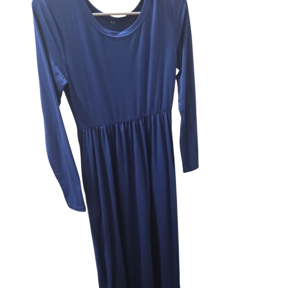 Elegant Blue Long Sleeve Dress